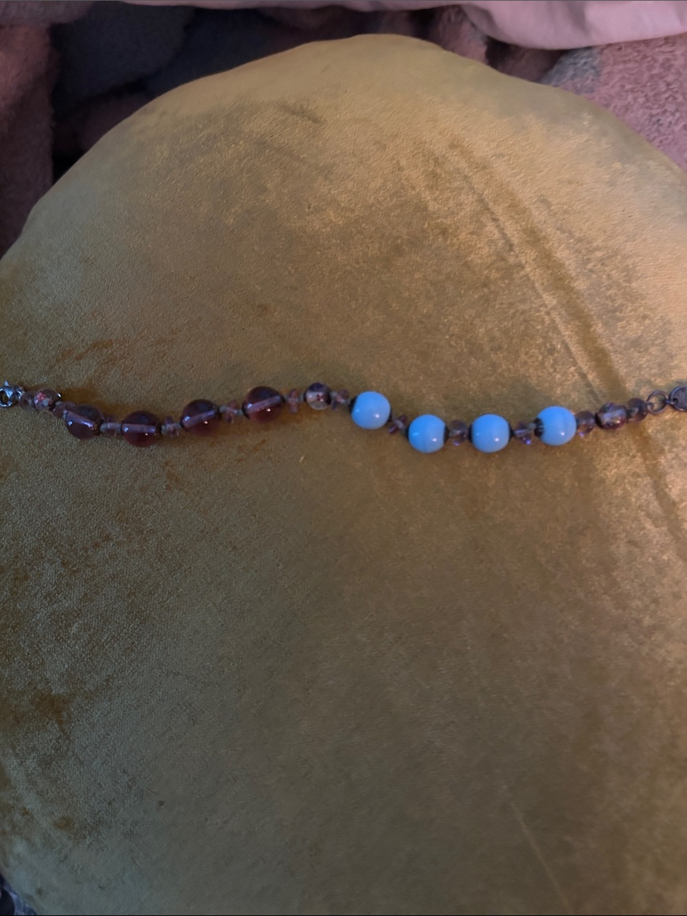 Blue and Brown Beaded Bracelet - Chic Layering Bracelet